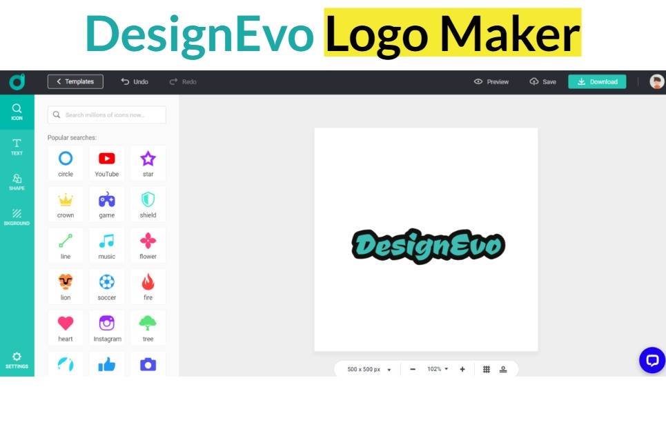 DesignEvo Logo Maker Dashboard